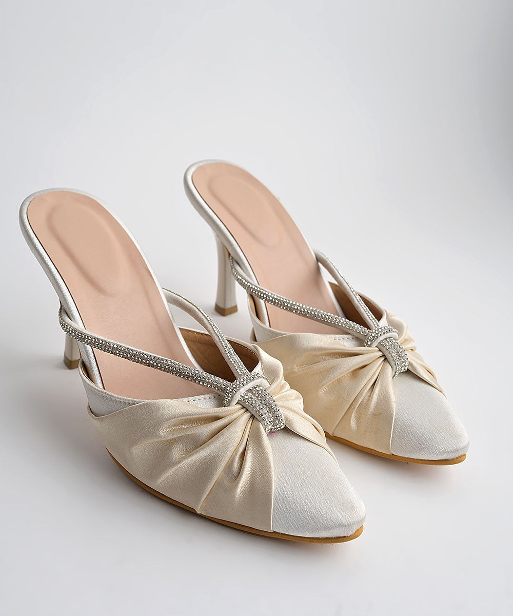 Gia Satin Ruched Heels