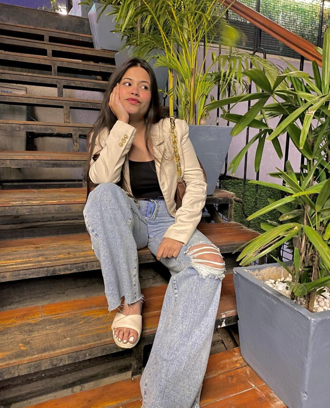 Simple Strap Sandals Cream