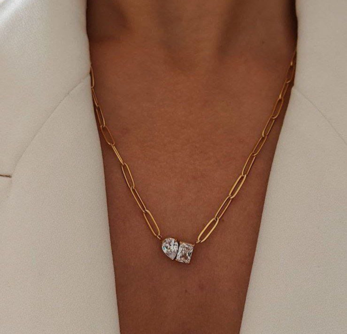 Dainty Double Stud Necklace