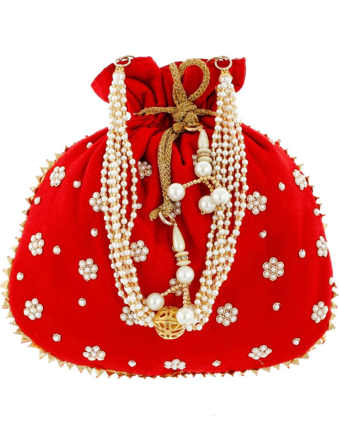 Rukhsat Red Beaded Potli