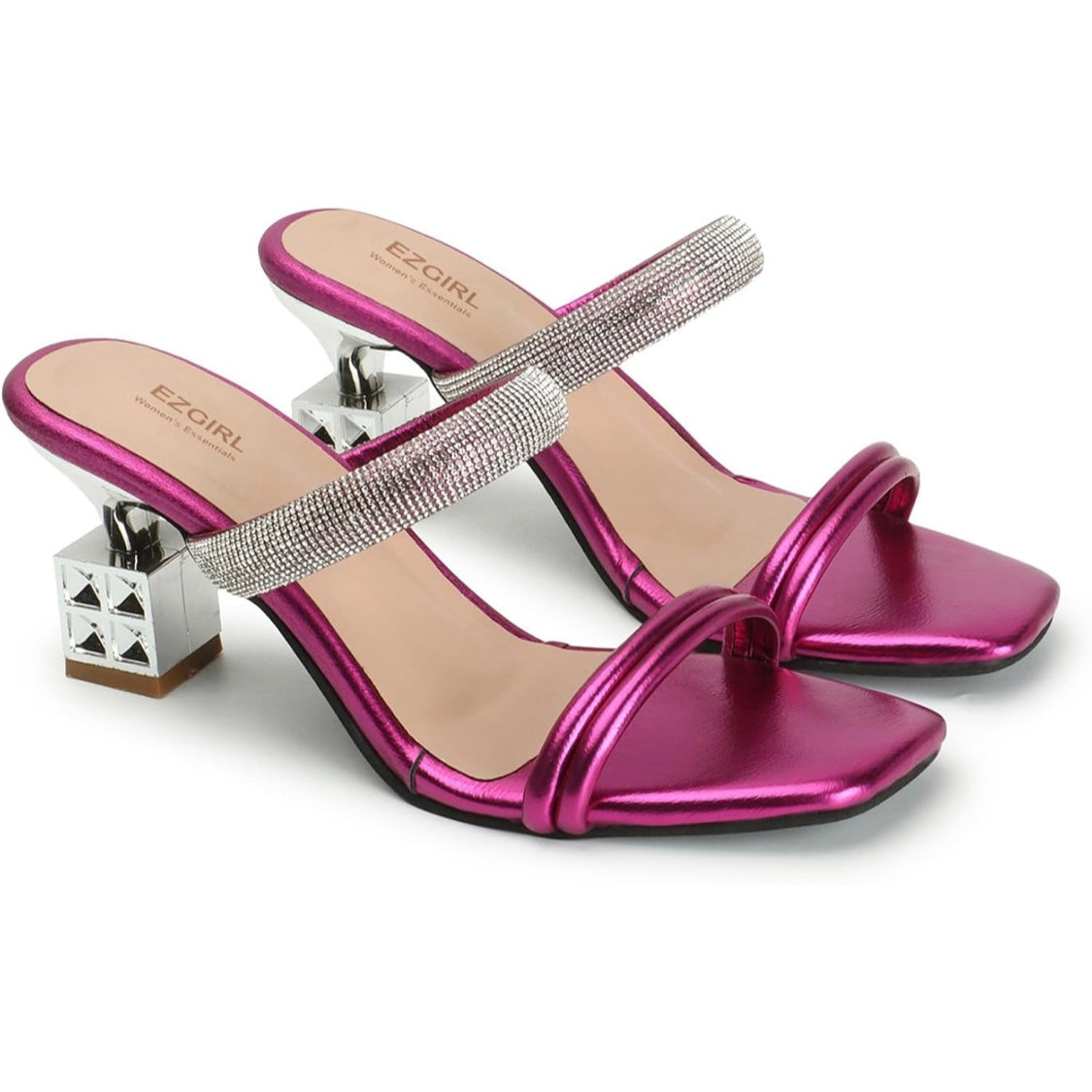 Riley Square Heels Pink