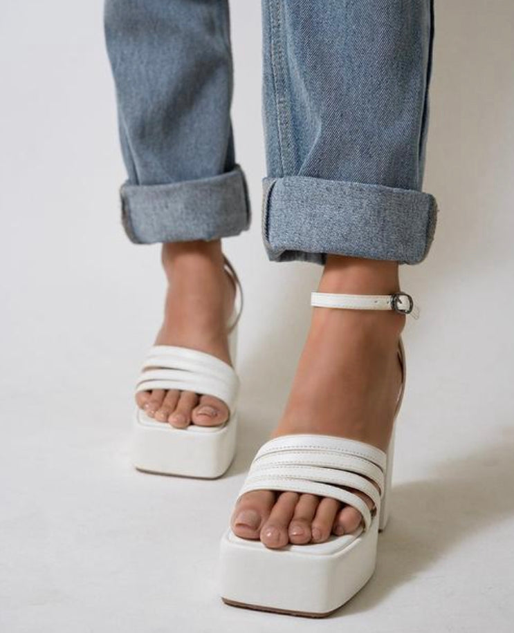 Stella Platform Heels - White