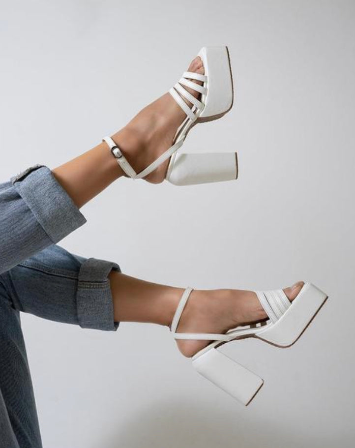 Stella Platform Heels - White