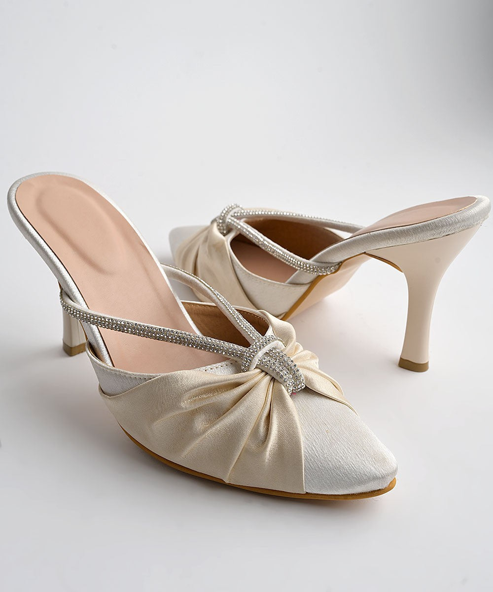 Gia Satin Ruched Heels