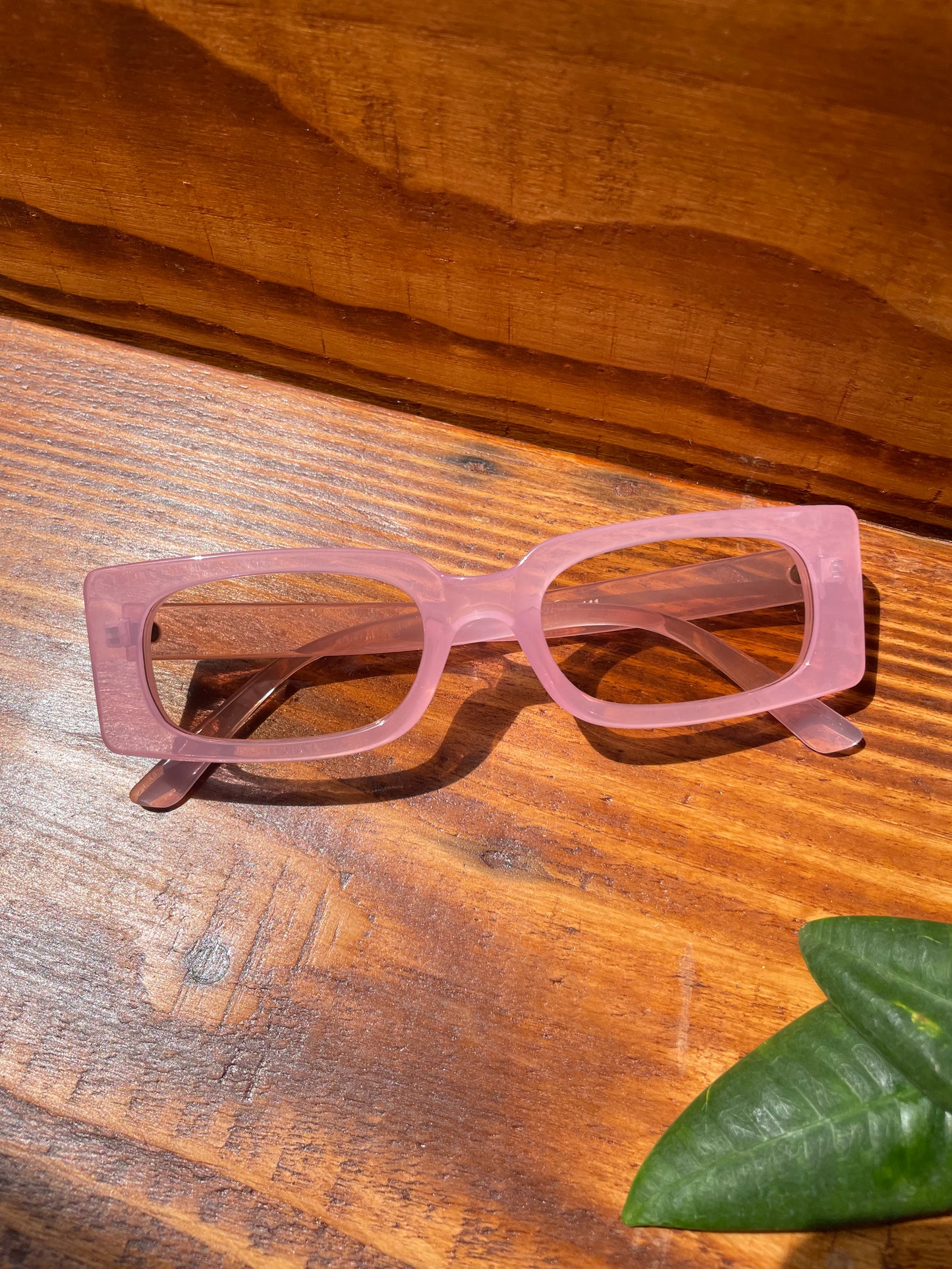 Pink Transparent Frame Sunglasses