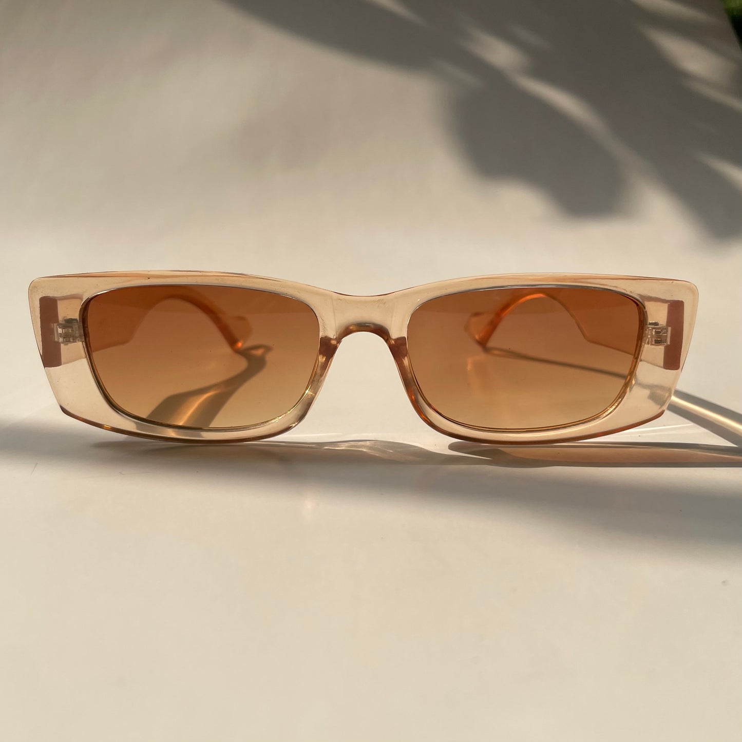 Peach Transparent Frame Sunglasses