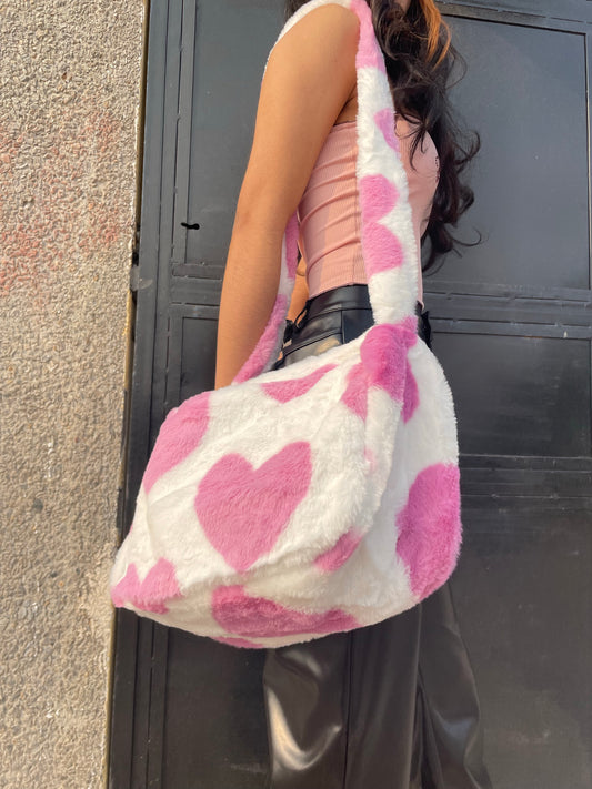 Pink Fur Tote Bag