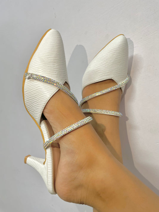 Crystal Lining Heels Close Toe