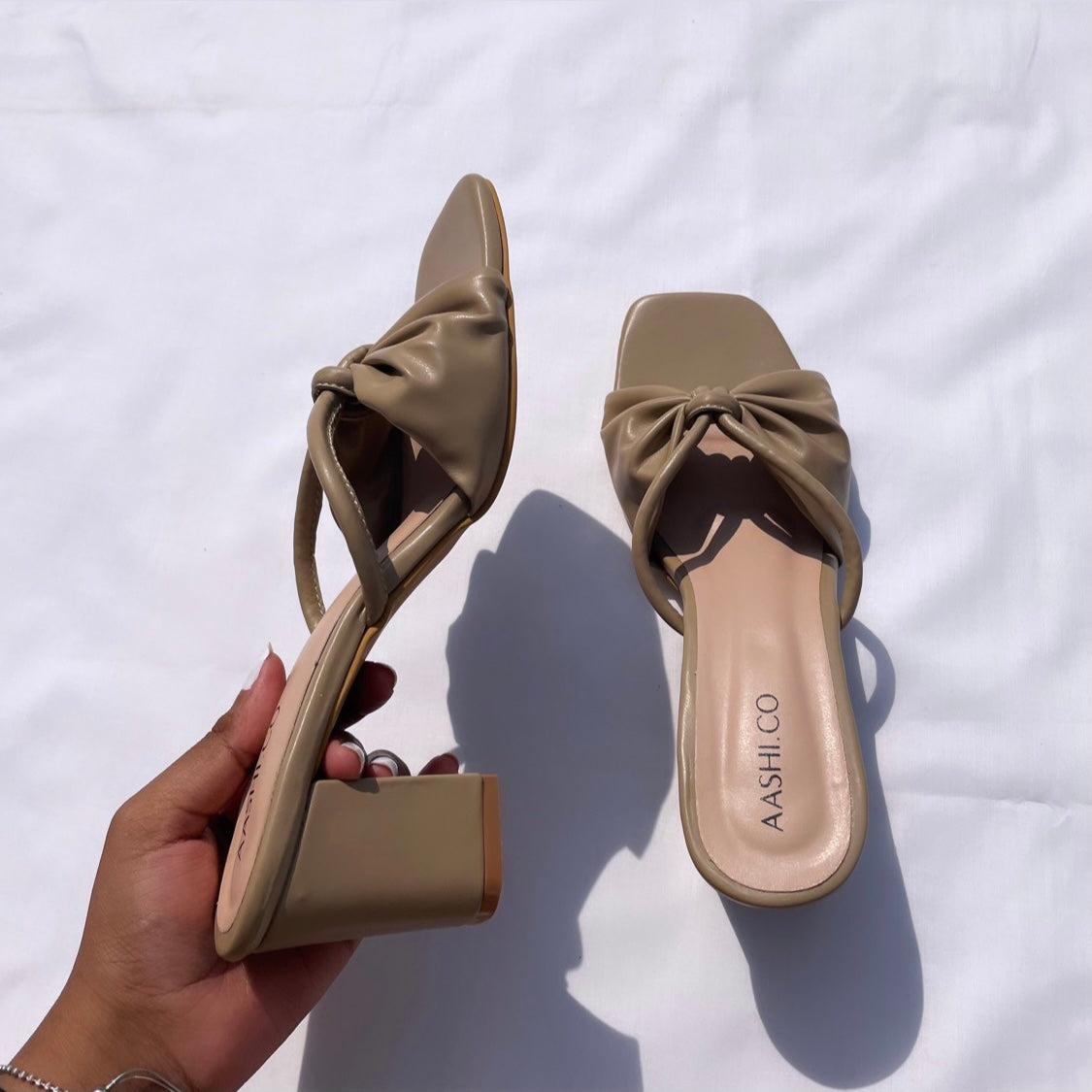 Bow Tie Mules (Nude)