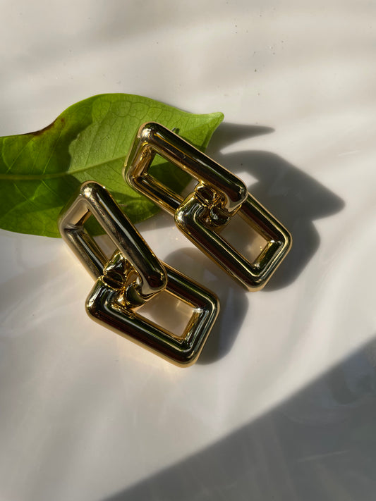 Gold  Chunky Chain Earrings (2 Loops)