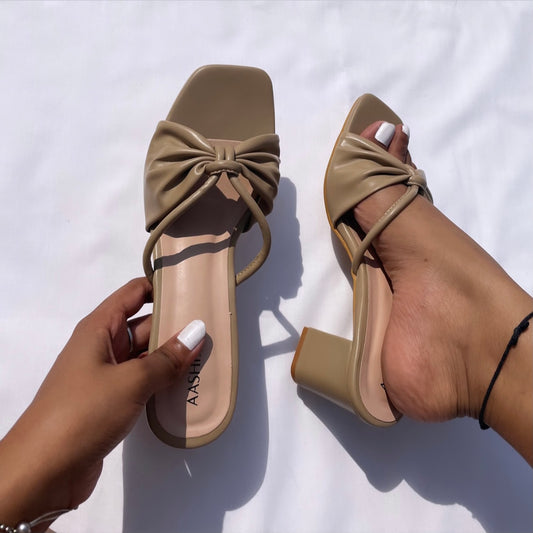 Bow Tie Mules (Nude)